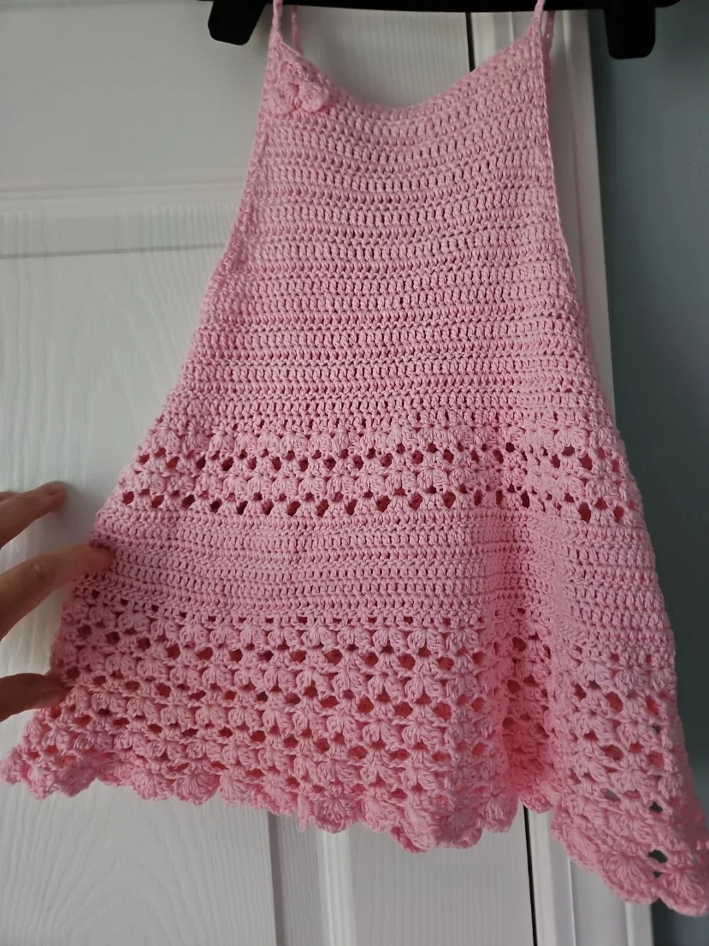 Pink Crochet Dress 3t, Cotton Yarn